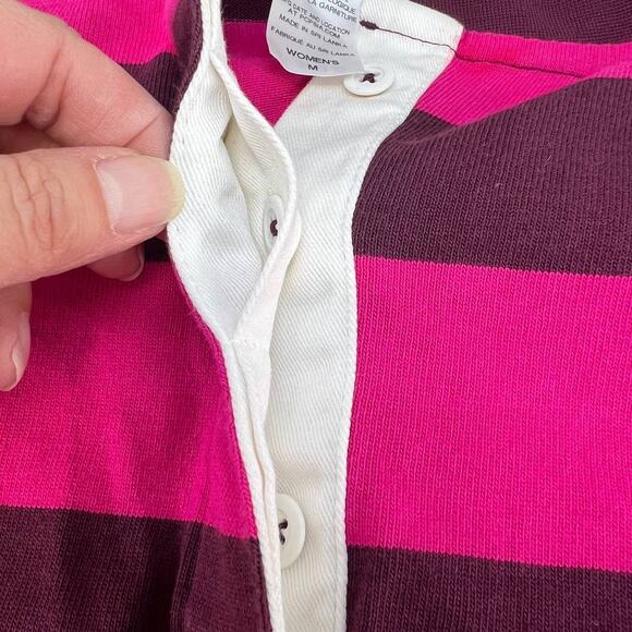 Patagonia Dress Women's Medium Pink Maroon Striped Crew Neck T-Shirt 3/4 Sleeve - Picture 13 of 13